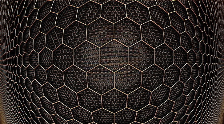 Hexagoner inuti Hexagons, Aero, Patterns, Pattern, Metal, Texture, Steel, Grid, Hexagon, Fisheye, geometric, deformed, HD tapet