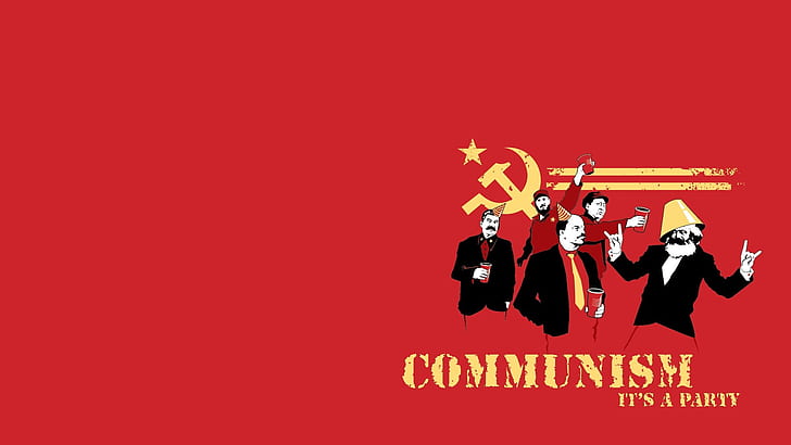 humor, communism, politics, Political Figure, red background, Joseph Stalin, Fidel Castro, Vladimir Lenin, Karl Marx, Mao Zedong, digital art, HD wallpaper