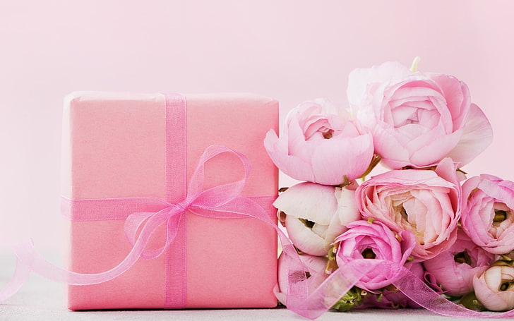Selamat Hari Ibu !, ranunculus, hari, bunga, hadiah, pink, ibu, kartu, Wallpaper HD