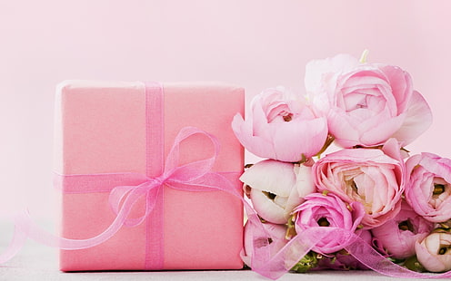 Lycklig mors dag !, ranunculus, dag, blomma, gåva, rosa, mor, kort, HD tapet HD wallpaper
