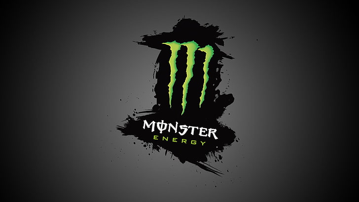 Monster Energy logosu, Monster Energy, enerji içecekleri, yeşil, siyah, HD masaüstü duvar kağıdı