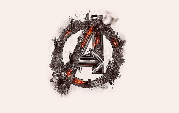 Avengers logo, background, logo, The Avengers, Avengers:Age of Ultron, HD wallpaper