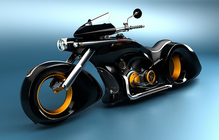 Amazing Concept Bikes, cruiser bike nero, Motociclette, Altro, bici, Sfondo HD