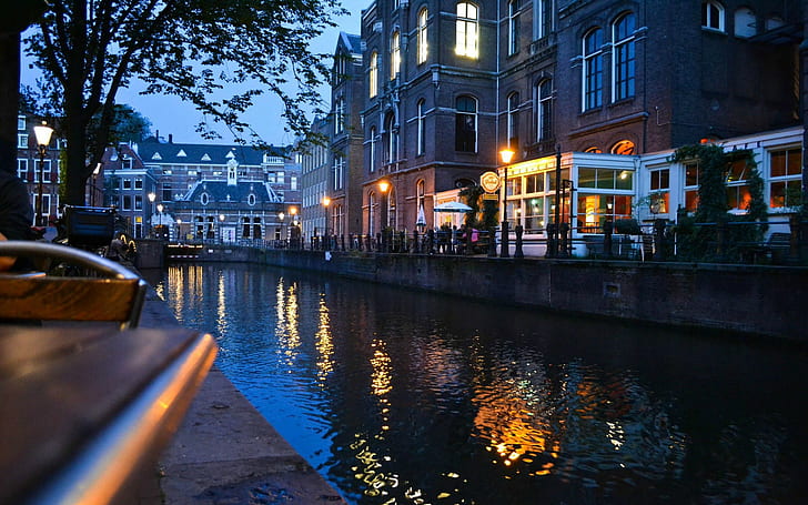 Kanalgebäude wässern HD, Gebäude, Stadtbild, Wasser, Kanal, HD-Hintergrundbild
