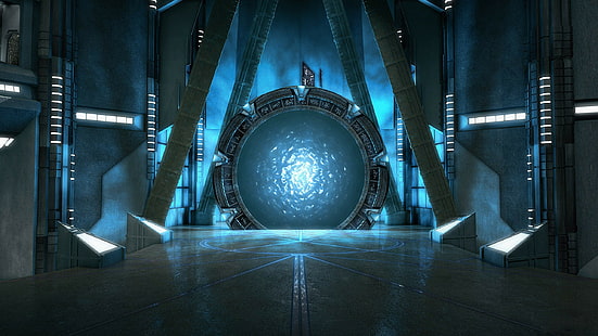 papel de parede de portal cinza e azul, Atlantis, Stargate, HD papel de parede HD wallpaper