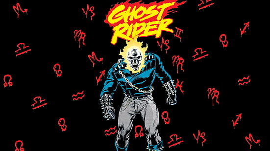 Ghost Rider Black Skull HD, ghost rider illustration, tecknad / komisk, svart, skalle, ghost, rider, HD tapet HD wallpaper