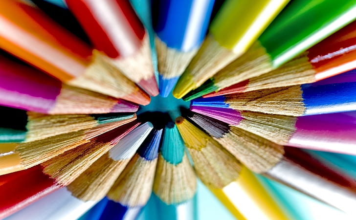 Colored Pencils Circle, Aero, Colorful, Colored, Circle, Pencils, HD wallpaper