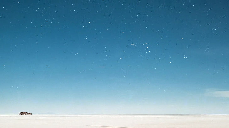 blue starry sky, nature, landscape, HD wallpaper