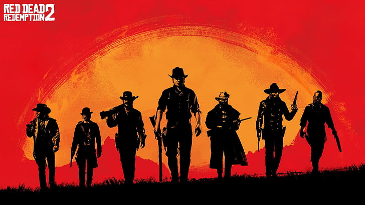 Red Dead Redemption, gamers, jeux vidéo, Gamer, red, sunset, sunrise, western, Rockstar Games, Red Dead Redemption 2, Fond d'écran HD