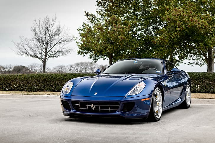Ferrari, Bleu, GTB, 599, Fond d'écran HD
