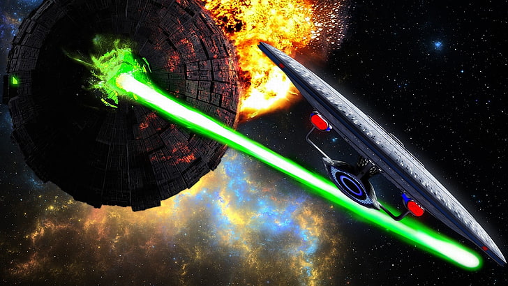Star Wars Death Star خلفية رقمية ، أعمال فنية ، Star Trek، خلفية HD