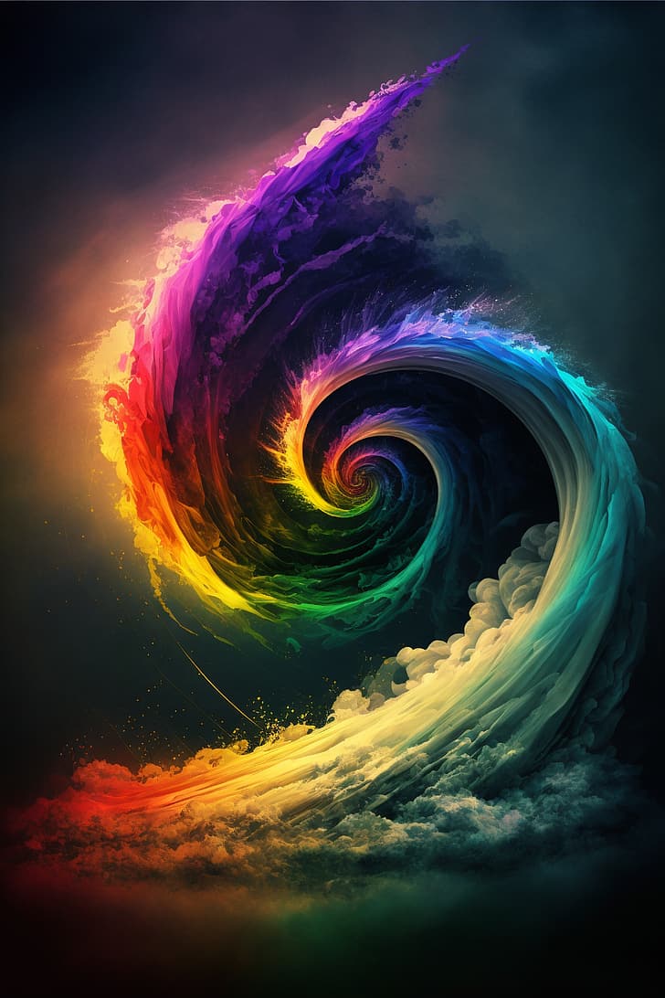 storm, rainbow storm, HD wallpaper
