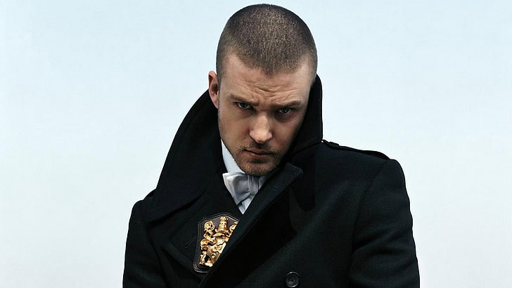 Justin Timberlake, Justin Timberlake, manteau, soies, regard, badge, Fond d'écran HD