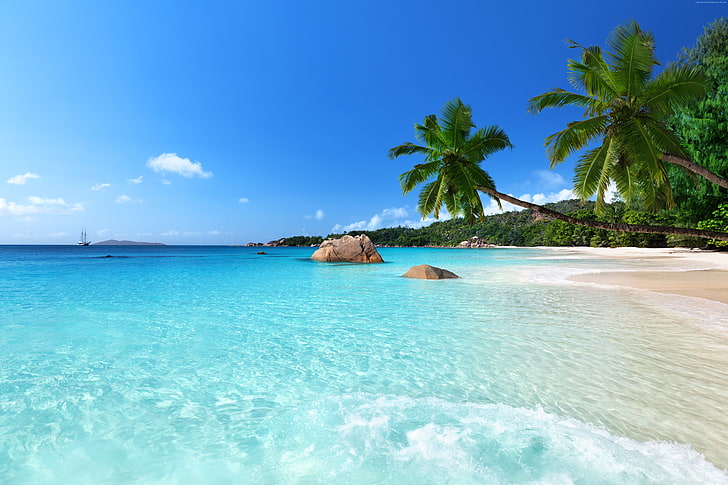 Travellers Choice Awards 2016, Seychelles, Melhores praias de 2016, Ilha de Praslin, Anse Lazio, HD papel de parede