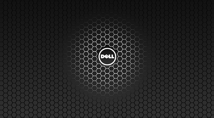 تكنولوجيا Dell، Black، Hexagon، خلفية HD