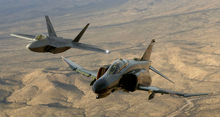 самолети военни f22 raptor превозни средства f4 phantom ii самолети военни HD изкуство, самолети, военни, превозни средства, F-22 Raptor, f-4 phantom ii, HD тапет