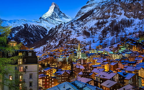 Lembah Zermatt Swiss, swiss, lembah zermatt, pegunungan, salju, Wallpaper HD HD wallpaper