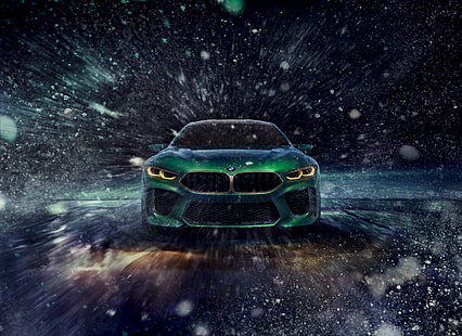 2018, 4K, BMW Concept M8 Gran Coupe, автосалон в Женева, HD тапет HD wallpaper