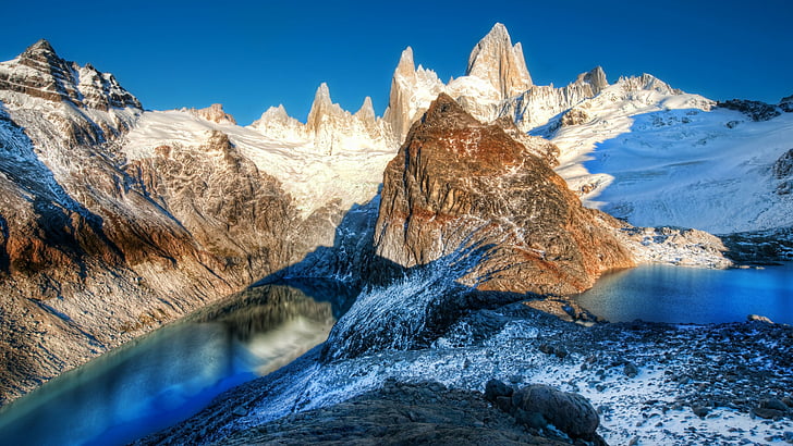 Andes, 4k, 5k tapet, Argentina, berg, sjö, resor, turism, HD tapet