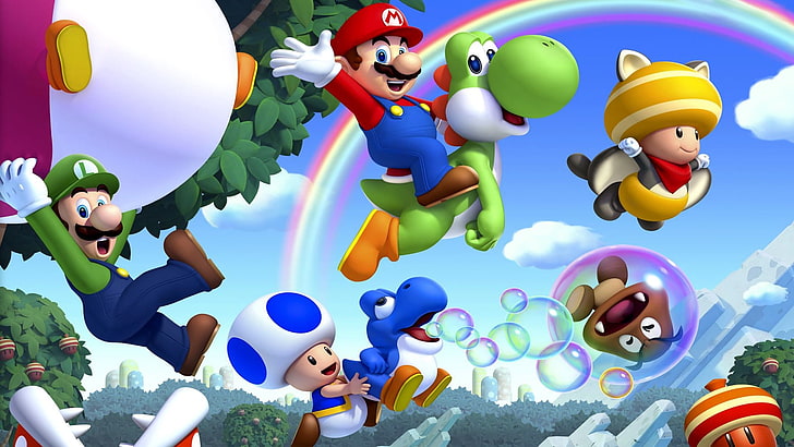 Super Mario illustration, super mario, nintendo, wii u, mario, Fondo de pantalla HD