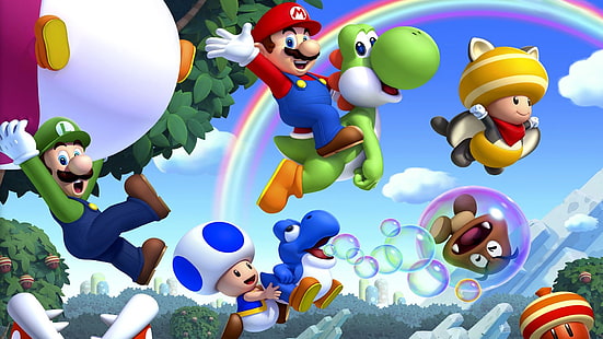 Super Mario illustration, super mario, nintendo, wii u, mario, HD wallpaper HD wallpaper