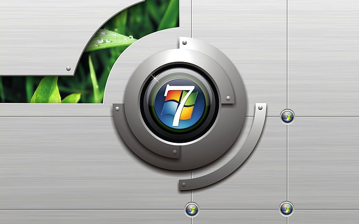 Microsoft Windows 7-logotyp, fönster, natur, form, cirkel, boll, HD tapet