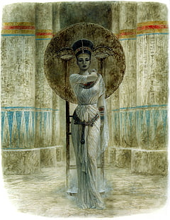 Luis Royo, seni fantasi, wanita, Mesir, waktu Malefic, Wallpaper HD HD wallpaper