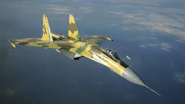 Aviador, Sukhoi Su-35, Fondo de pantalla HD