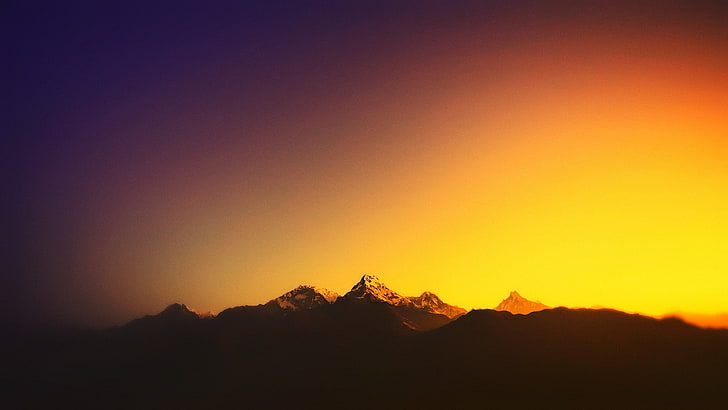Landschaft, Berge, Sonnenlicht, verschwommen, Nepal, Himalaya, HD-Hintergrundbild