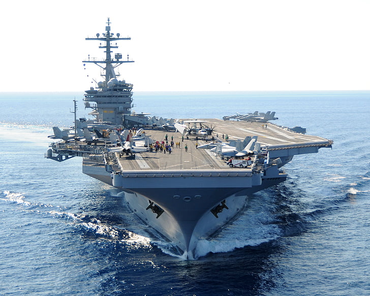 pesawat, kapal induk, militer, kapal, angkatan laut Amerika Serikat, uss george h.w.semak, Wallpaper HD