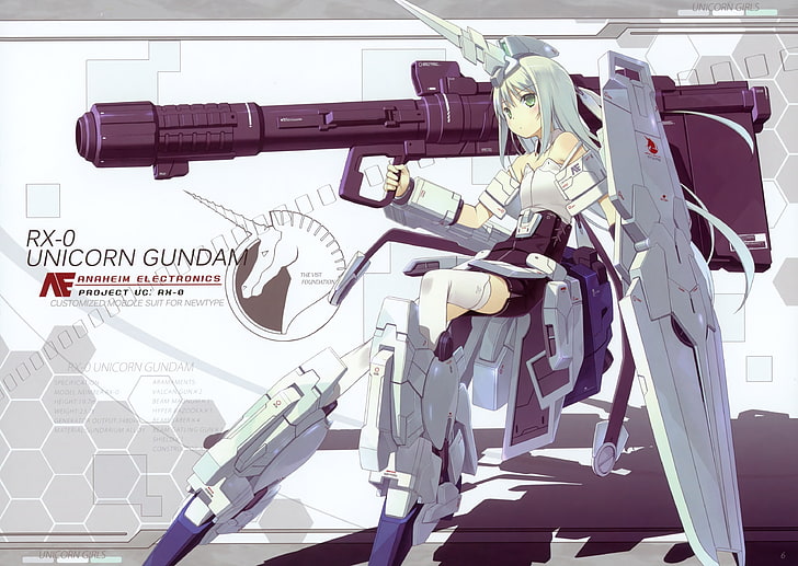 Gundam, meninas anime, Mobile Suit Gundam Unicorn, anime, HD papel de parede