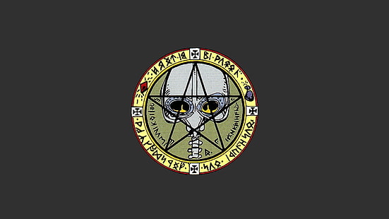bulat kuning dan hitam dengan logo bintang, Sandman, Morpheus, sigils, mimpi buruk, Pelindung, Neil Gaiman, Wallpaper HD HD wallpaper
