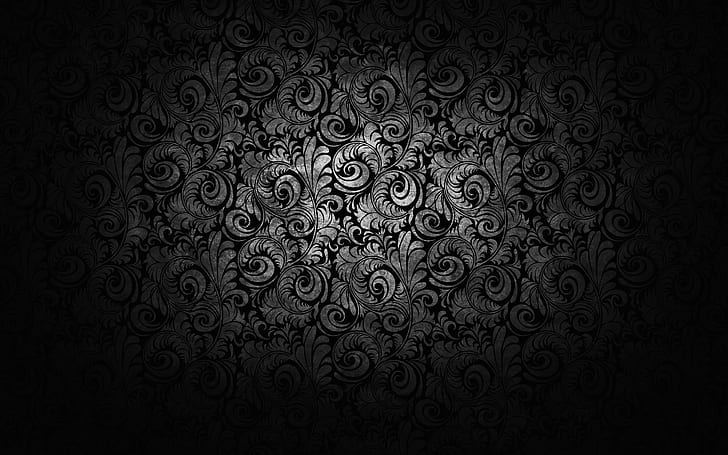 abstrato, preto, monocromático, padrão, HD papel de parede