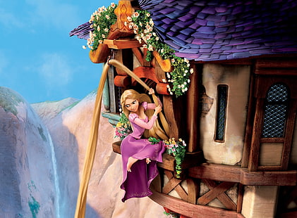 Rapunzel aggrovigliato, illustrazione di Rapunzel, cartoni animati, aggrovigliato, Rapunzel, aggrovigliato disney, film aggrovigliato, rapunzel aggrovigliato, rapunzel aggrovigliato, Sfondo HD HD wallpaper