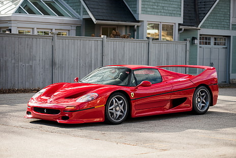 автомобиль, средство передвижения, красные автомобили, Ferrari, Ferrari F50, HD обои HD wallpaper