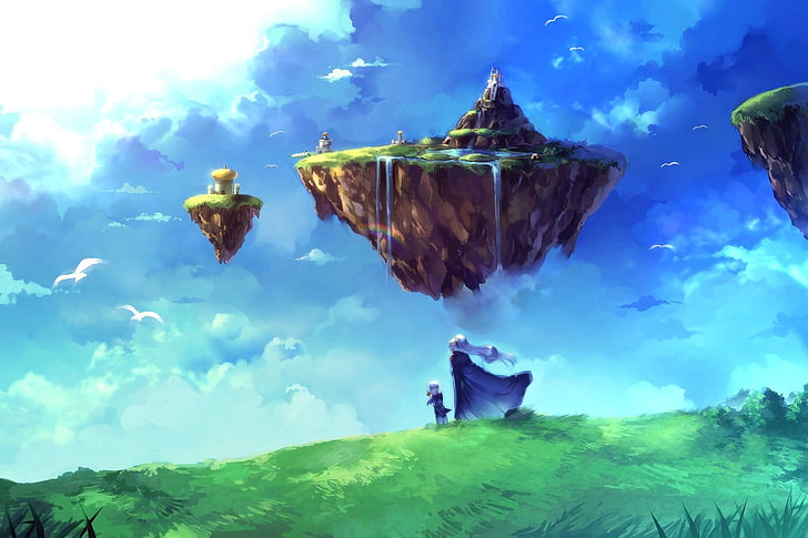islas flotantes anime fanart, Chrono Trigger, arte de fantasía, videojuegos, Fondo de pantalla HD