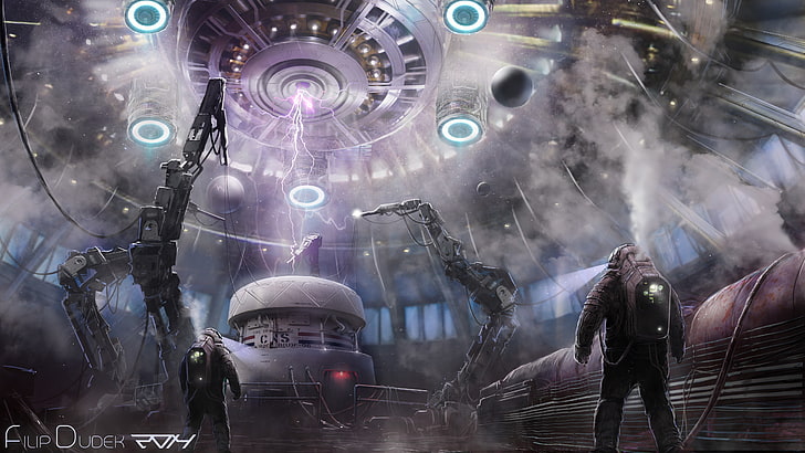 기계 게임 벽지, 공상 과학 소설, 우주 비행사 앞에 서있는 사람, HD 배경 화면
