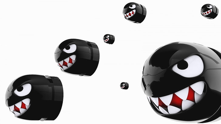 seven black toothless bullets illustration, Super Mario, video games, HD wallpaper