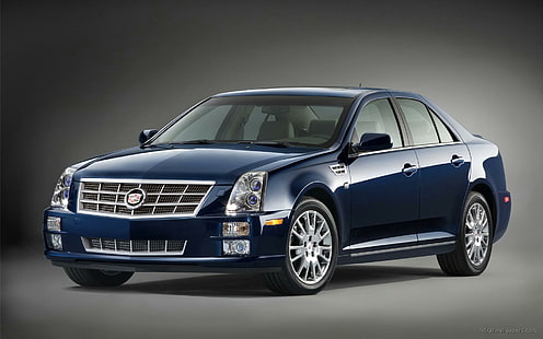 Cadillac STS Car, синий кадиллак седан, кадиллак, легковые автомобили, HD обои HD wallpaper