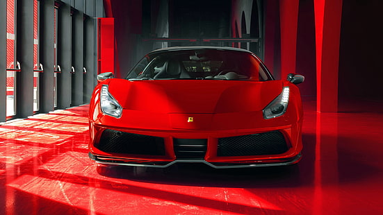 voiture rouge, voiture, Ferrari 488 gtb, Ferrari, véhicule, véhicule de luxe, voiture de sport, cool, 2018, Supercar, Fond d'écran HD HD wallpaper