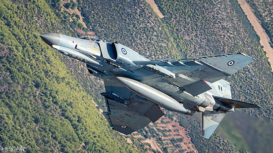 戦闘機、F-4ファントムII、マクドネルダグラスF-4ファントムII、ギリシャ空軍、ギリシャ空軍、PTB、マクドネルダグラスF-4E PI2000ファントムII、HESJA航空写真、 HDデスクトップの壁紙 HD wallpaper