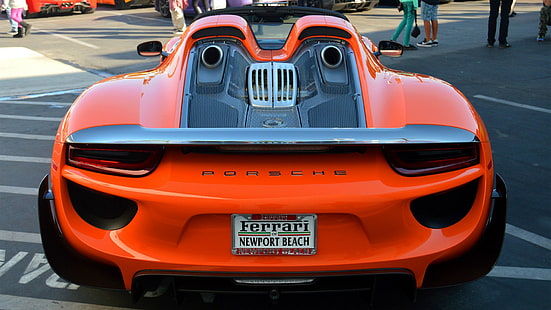 Auto, Porsche 918 Spyder, orange, HD-Hintergrundbild HD wallpaper