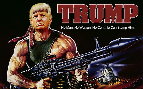 оръжия, хеликоптери, САЩ, президент, Рамбо, Доналд Джон Тръмп, Доналд Тръмп, HD тапет HD wallpaper