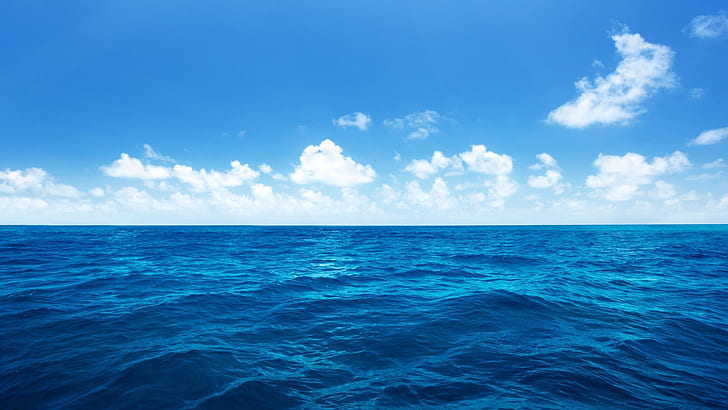 ocean, sea, clouds, sky, nature, waves, landscape, ocean, sea, clouds, sky, landscape, waves, HD wallpaper