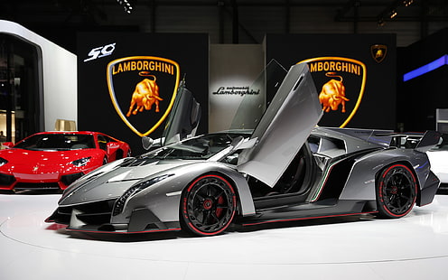 Lamborghini Veneno Aventador HD, сив lamborghini aventador, автомобили, lamborghini, aventador, venono, HD тапет HD wallpaper
