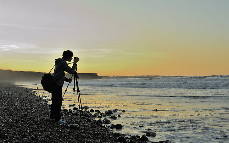 写真家ビーチオーシャンショアロックスストーンズHD、自然、海、ビーチ、岩、石、海岸、写真家、 HDデスクトップの壁紙