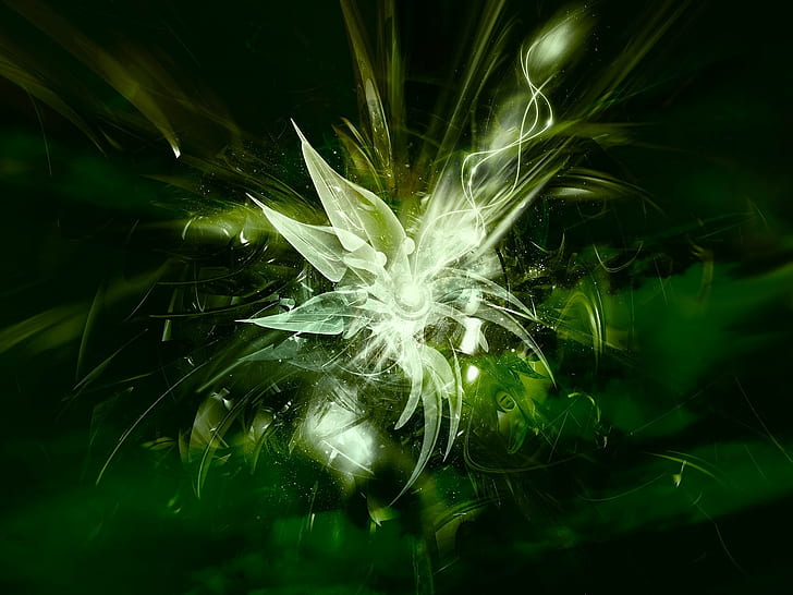 Grünes HD, geführter Blumendekor, abstrakt, grün, HD-Hintergrundbild