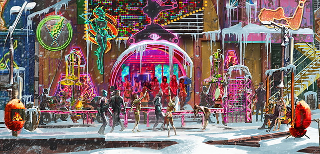 Guardians of the Galaxy Vol. 2, концептуално изкуство, Контраксия, публичен дом, сняг, опустошители, научна фантастика, Пазители на галактиката, HD тапет HD wallpaper