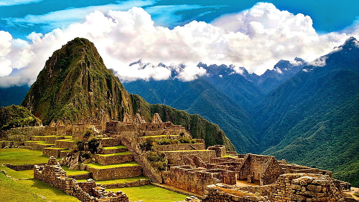Мачу Пикчу, Перу, древен град, история, планина, небе, HD тапет
