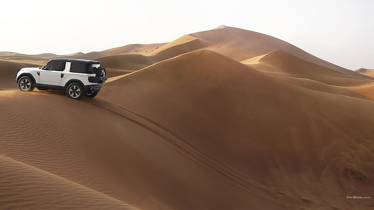 Land Rover DC100, carros-conceito, dunas, deserto, HD papel de parede